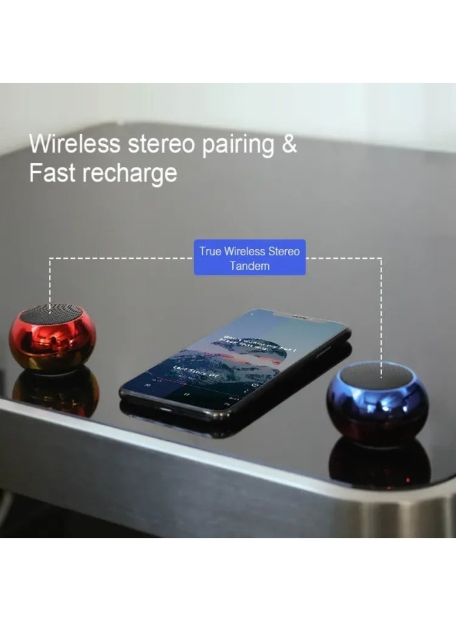 TWS Portable Mini Bluetooth Speaker with TWS Support, Deep Bass, Clear Sound, Gradient Yellow Red - Image 4